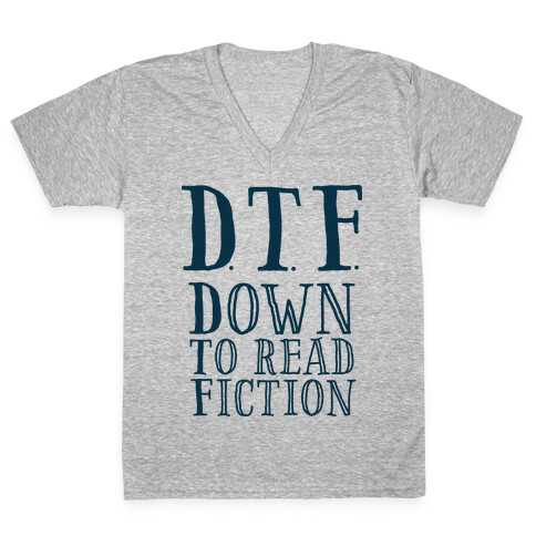 DTF Down to (Read) Fiction V-Neck Tee Shirt