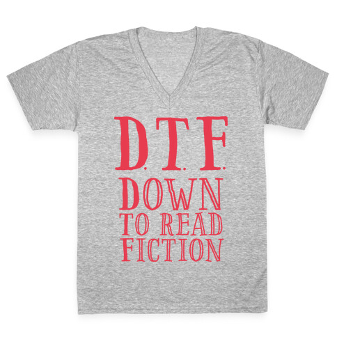 DTF Down to (Read) Fiction V-Neck Tee Shirt