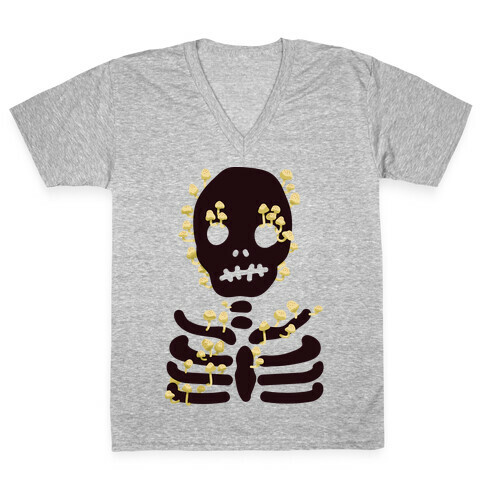 Mushroom Skeleton V-Neck Tee Shirt