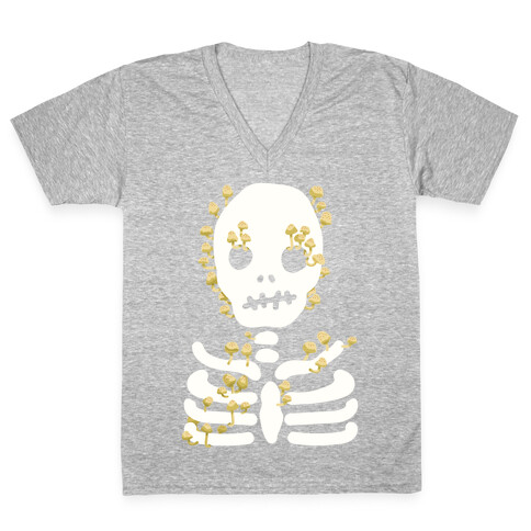 Mushroom Skeleton V-Neck Tee Shirt