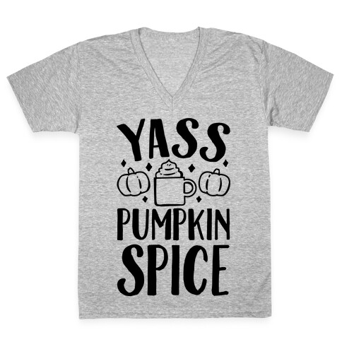 Yass Pumpkin Spice V-Neck Tee Shirt