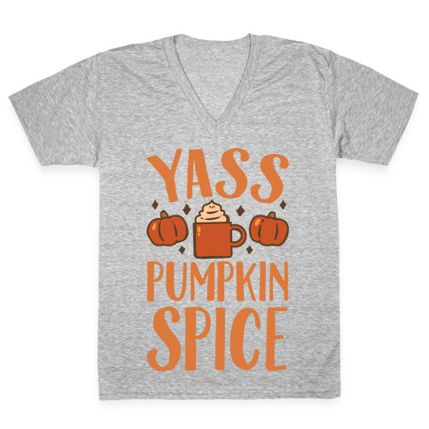 Yass Pumpkin Spice V-Neck Tee Shirt