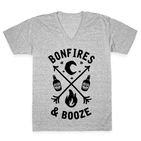 Bonfires & Booze V-Neck Tee Shirt