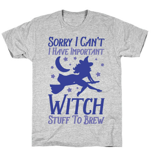 Sorry I Can't I Have Important Witch Stuff To Brew T-Shirt