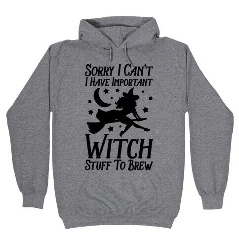 Sorry I Can't I Have Important Witch Stuff To Brew Hooded Sweatshirt