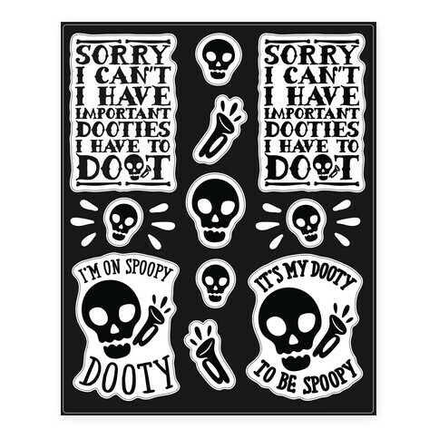 Spoopy Dooty Mr. Skeltal  Stickers and Decal Sheet