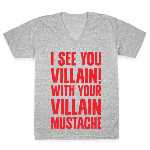 Villain Mustache V-Neck Tee Shirt