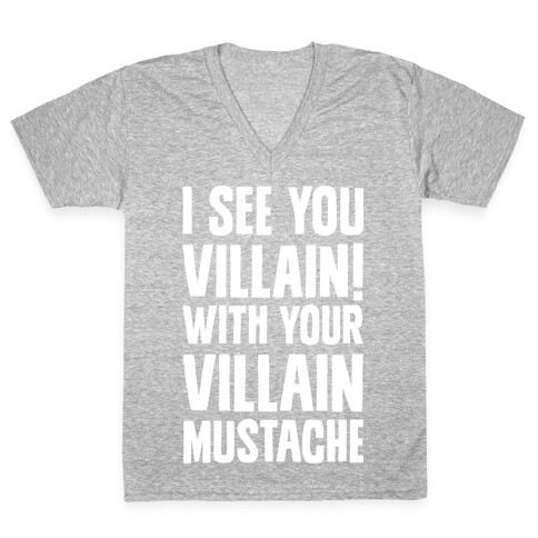 Villain Mustache V-Neck Tee Shirt