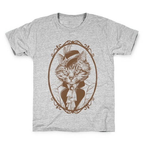 Victorian Portrait of Cat Lady Kids T-Shirt