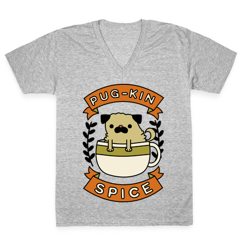 Pugkin Spice V-Neck Tee Shirt