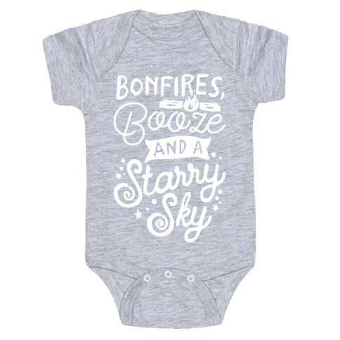 Bonfires Booze And A Starry Sky Baby One-Piece