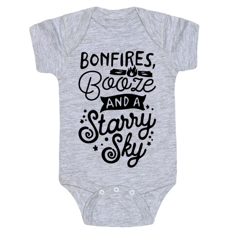 Bonfires Booze And A Starry Sky Baby One-Piece