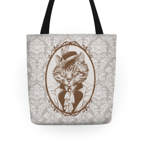 Victorian Portrait of Cat Lady Tote