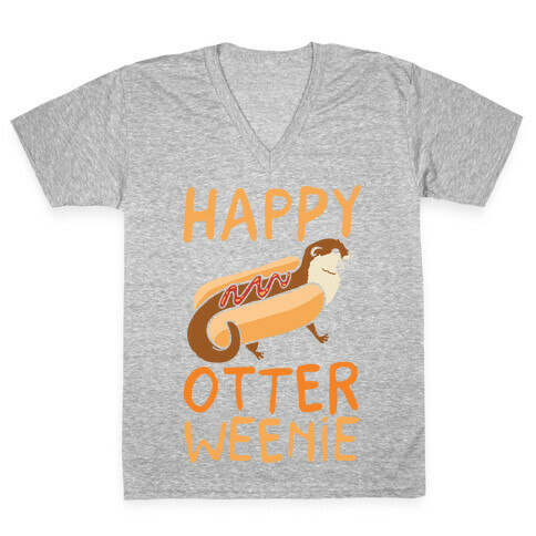 Happy Otterweenie V-Neck Tee Shirt