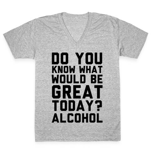 Do You Know What Would Be Great Today? Alcohol V-Neck Tee Shirt