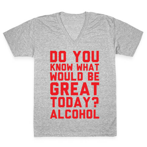 Do You Know What Would Be Great Today? Alcohol V-Neck Tee Shirt