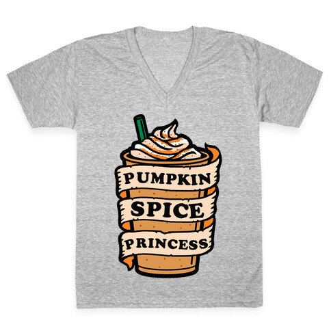 Pumpkin Spice Princess V-Neck Tee Shirt