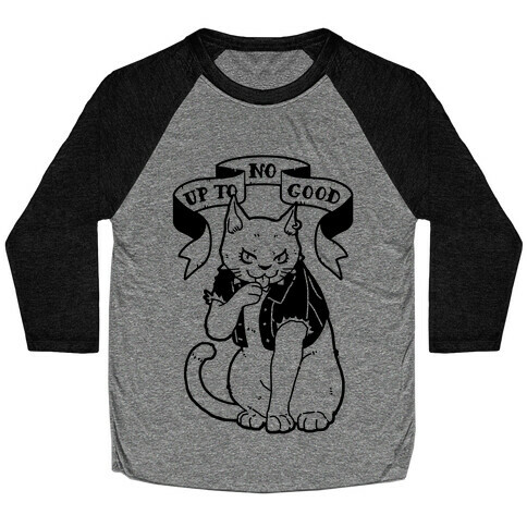 Up to No Good Pastel Goth Kitty Baseball Tee