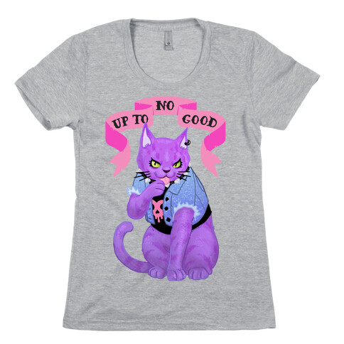 Up to No Good Pastel Goth Kitty Womens T-Shirt