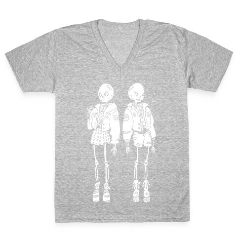 Skeleton Girls V-Neck Tee Shirt