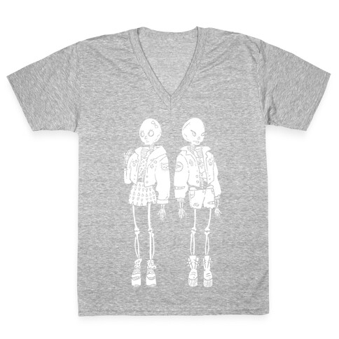 Skeleton Girls V-Neck Tee Shirt