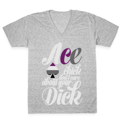 Ace Chick Don't Care V-Neck Tee Shirt