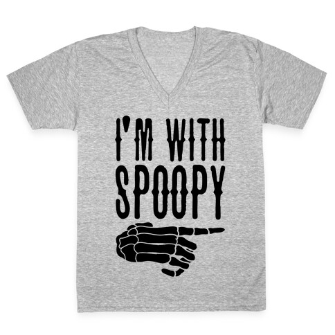 I'm With Spoopy & I'm With Creppy Pair 1 V-Neck Tee Shirt