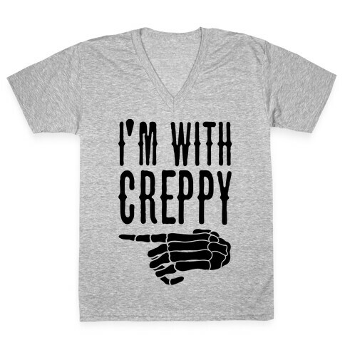 I'm With Spoopy & I'm With Creppy Pair 2 V-Neck Tee Shirt
