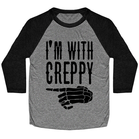 I'm With Spoopy & I'm With Creppy Pair 2 Baseball Tee