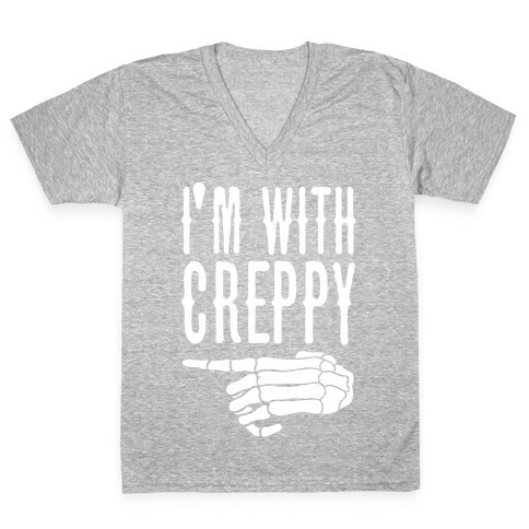 I'm With Spoopy & I'm With Creppy Pair 2 V-Neck Tee Shirt