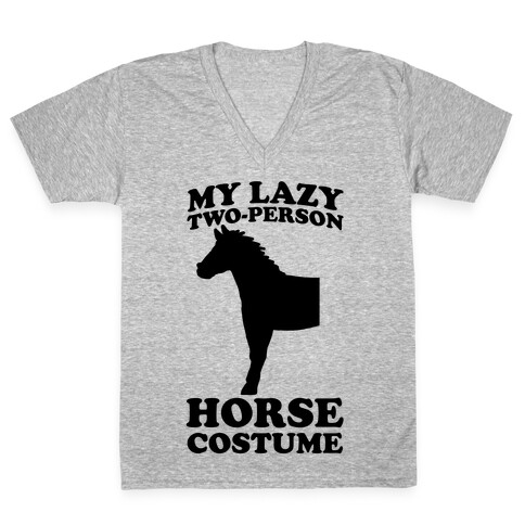 My Lazy Two-Person Horse Costume (head) V-Neck Tee Shirt