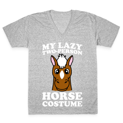 My Lazy Two-Person Horse Costume (head) V-Neck Tee Shirt