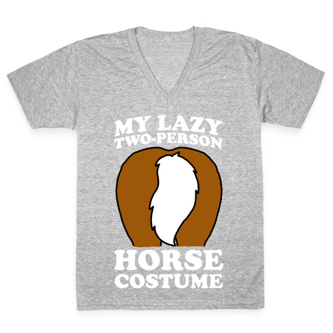 My Lazy Two-Person Horse Costume (Butt) V-Neck Tee Shirt