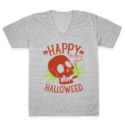 Happy Hallo-Weed V-Neck Tee Shirt