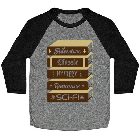 Book Stack Baseball Tee