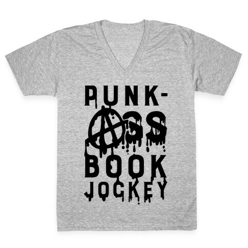 Punk-Ass book Jockey V-Neck Tee Shirt