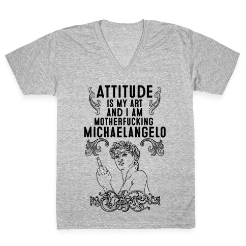 Art Attitude V-Neck Tee Shirt