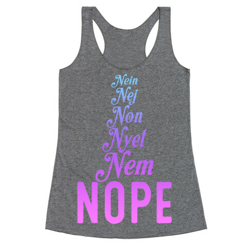 Nope Across the Globe Racerback Tank Top