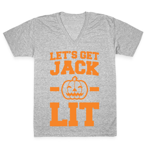 Let's Get Jack - O- Lit V-Neck Tee Shirt