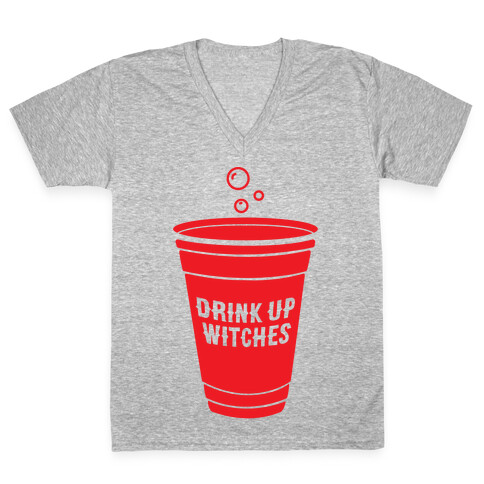 Drink Up Witches V-Neck Tee Shirt