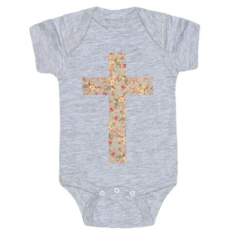 Floral Cross Baby One-Piece