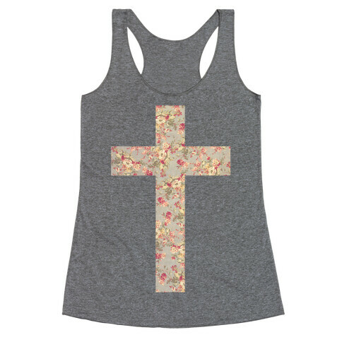 Floral Cross Racerback Tank Top