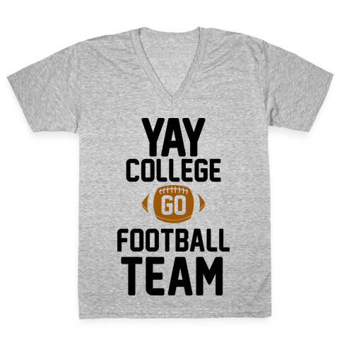 Yay College Go Football Team V-Neck Tee Shirt