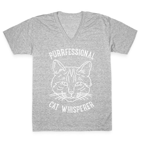 Purrfessional Cat Whisperer V-Neck Tee Shirt