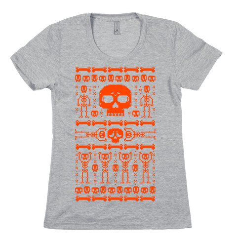 Ugly Skeleton Sweater Womens T-Shirt