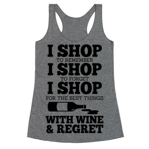 Shop With Wine Racerback Tank Top