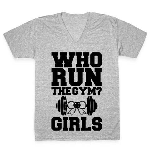 Girls Run the Gym V-Neck Tee Shirt