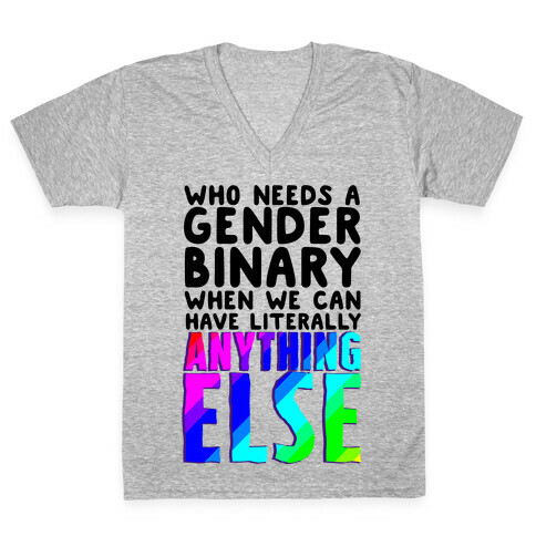 Why Gender Binary V-Neck Tee Shirt