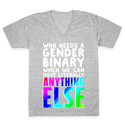 Why Gender Binary V-Neck Tee Shirt