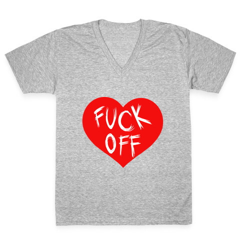 F*** Off-Heart (tank) V-Neck Tee Shirt